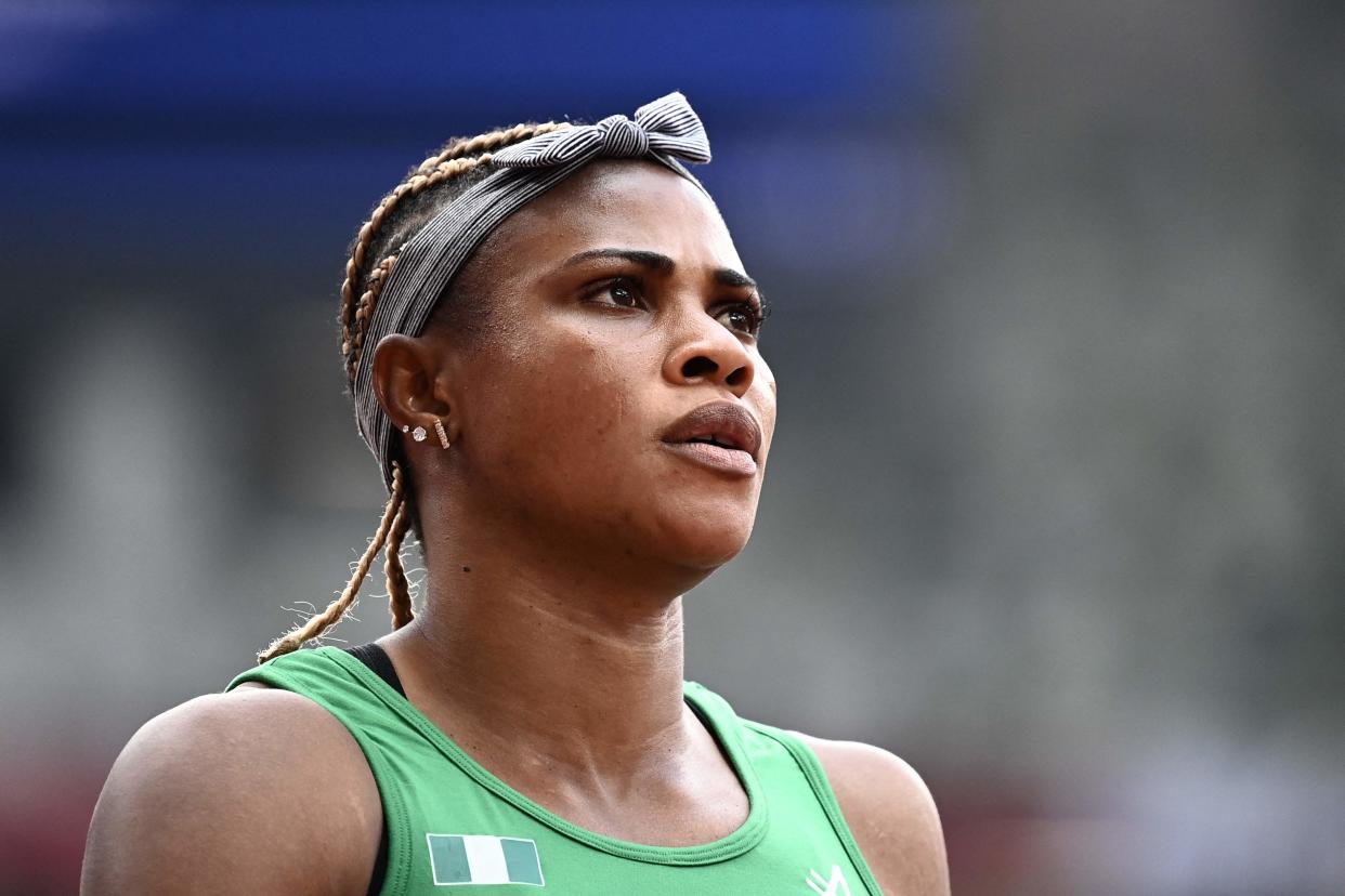 Blessing Okagbare ran during the heats (Getty)