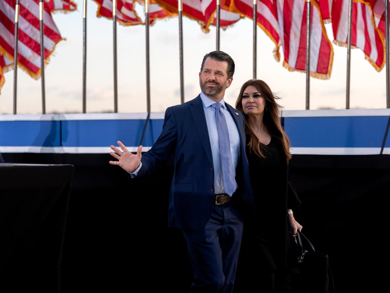 <p>Donald Trump Jr and girlfriend Kimberley Guilfoyle </p> (EPA)