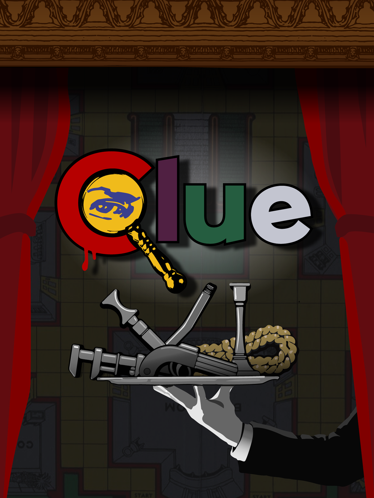 The Arrow Rock Lyceum Theatre's logo for "Clue"