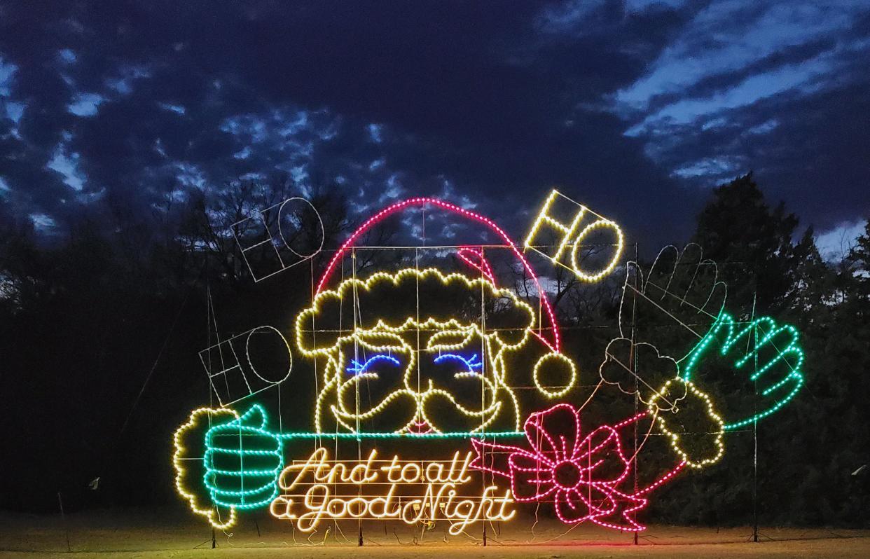 This Santa is one of a number of new displays at the 20th annual Grayson County Holiday Lights event at Loy Park in Denison. The display is open through Dec. 27.