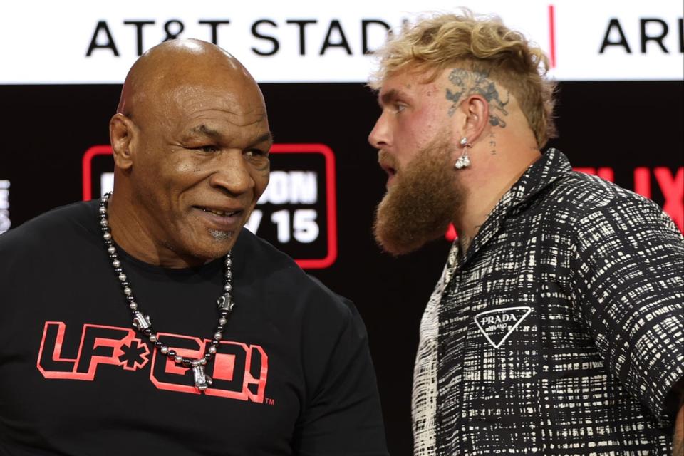 Mike Tyson (left) and Jake Paul will fight each other in November (Getty Images)