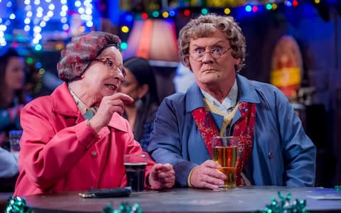 Eilish O'Carroll and Brendan O'Carroll as Winnie and Mrs Brown - Credit: BBC