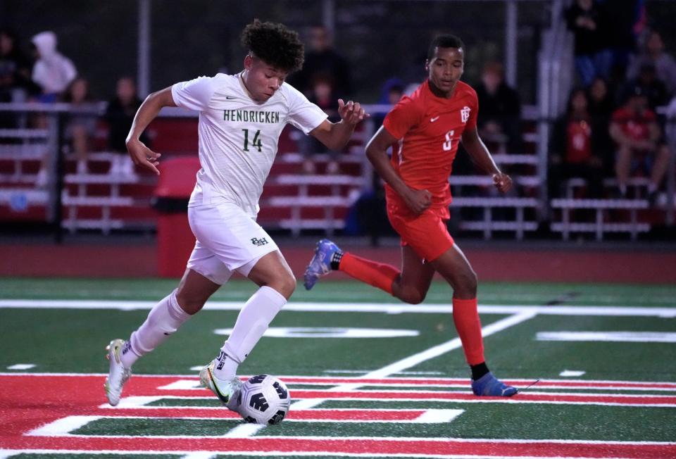 The undefeated Hendricken Hawks travel to East Providence in a match against the Townies in boys soccer action on Sept 28, 2022.  