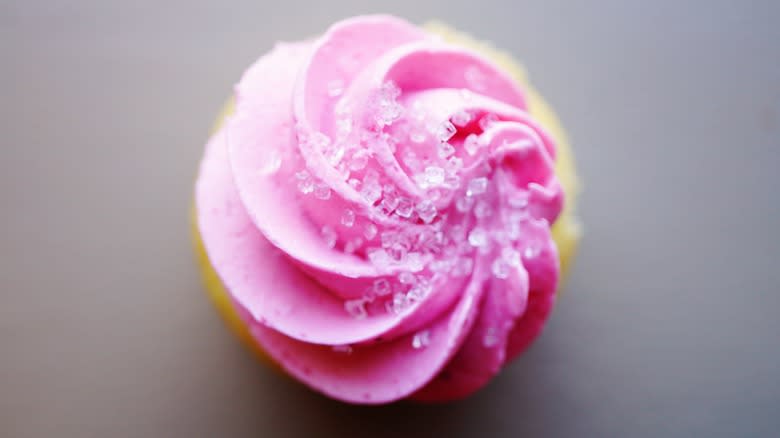 pink frosted cupcake