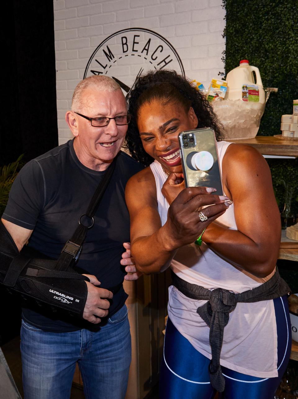 Food Network star chef Robert Irvine shares a snapshot with tennis superstar Serena Williams at the 2019 Palm Beach Food and Wine Festival's Grand Tasting finale.