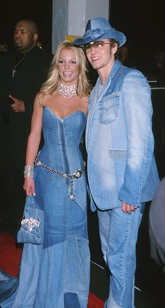 <b>Britney Spears & Justin Timberlake</b><br><br>Remember the good ol' days (way back in 2001) when pop stars dated each other and would show up to awards shows in matching denim evening wear? And by "good ol' days" we mean "nightmarish days that are thankfully in the past."