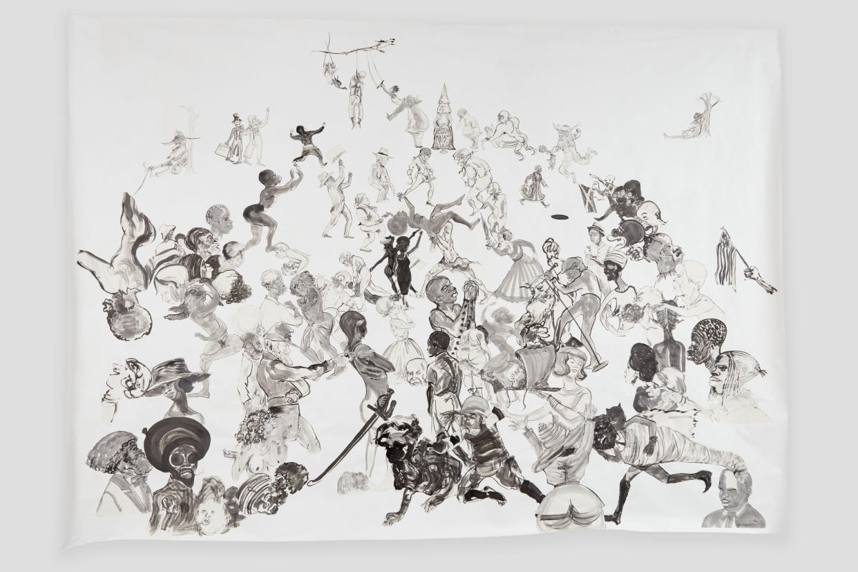 Kara Walker, "Christ's Entry into Journalism," 2017, Sumi ink and collage on paper, 140 by 196 inches. (Photo: Kara Walker courtesy of Sikkema Jenkins  Co New York)