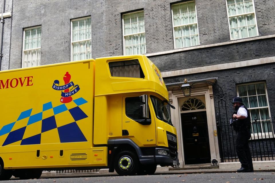 Removal vans were spotted outside Downing Street this week (PA)