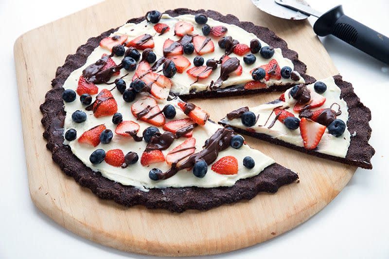 Keto Chocolate Dessert Pizza