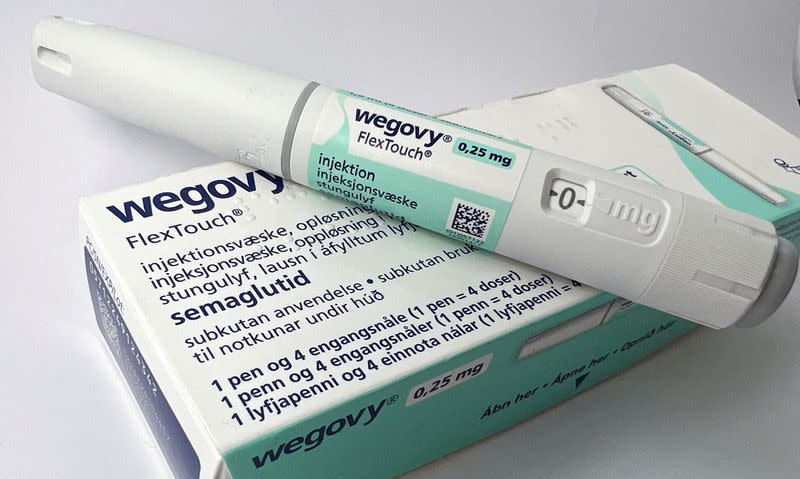 FILE PHOTO: A injection pen of Novo Nordisk's weight-loss drug Wegovy is shown in this photo illustration in Oslo