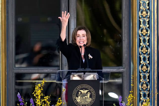 <p>Godofredo A. Vasquez/AP Photo</p> Rep. Nancy Pelosi speaks at her friend and colleague Dianne Feinstein's memorial service on Oct. 5, 2023