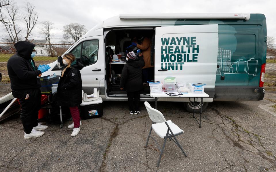 A Wayne Health Mobile Unit, of the Wayne Health nonprofit affiliated with Wayne State University, offered COVID-19 Pfizer vaccines and COVID testing on Saturday, December 11, 2021.