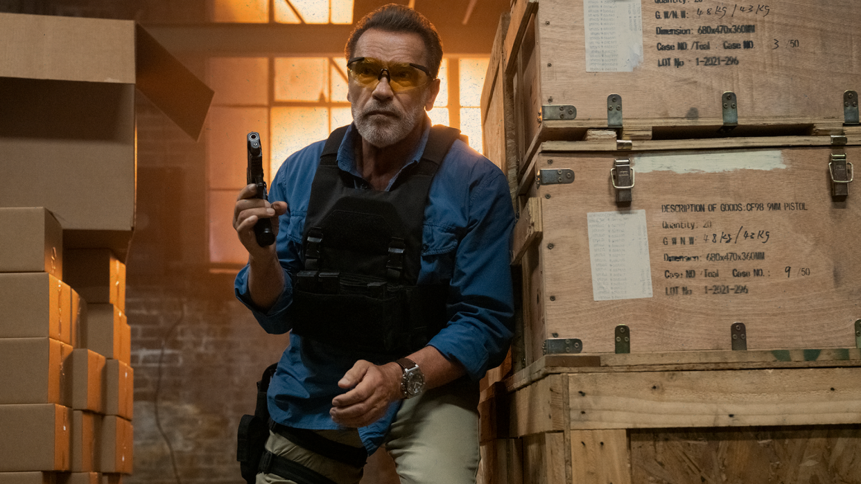 Arnold Schwarzenegger learned new action hero tricks in Fubar. (Photo: Courtesy of Netflix)