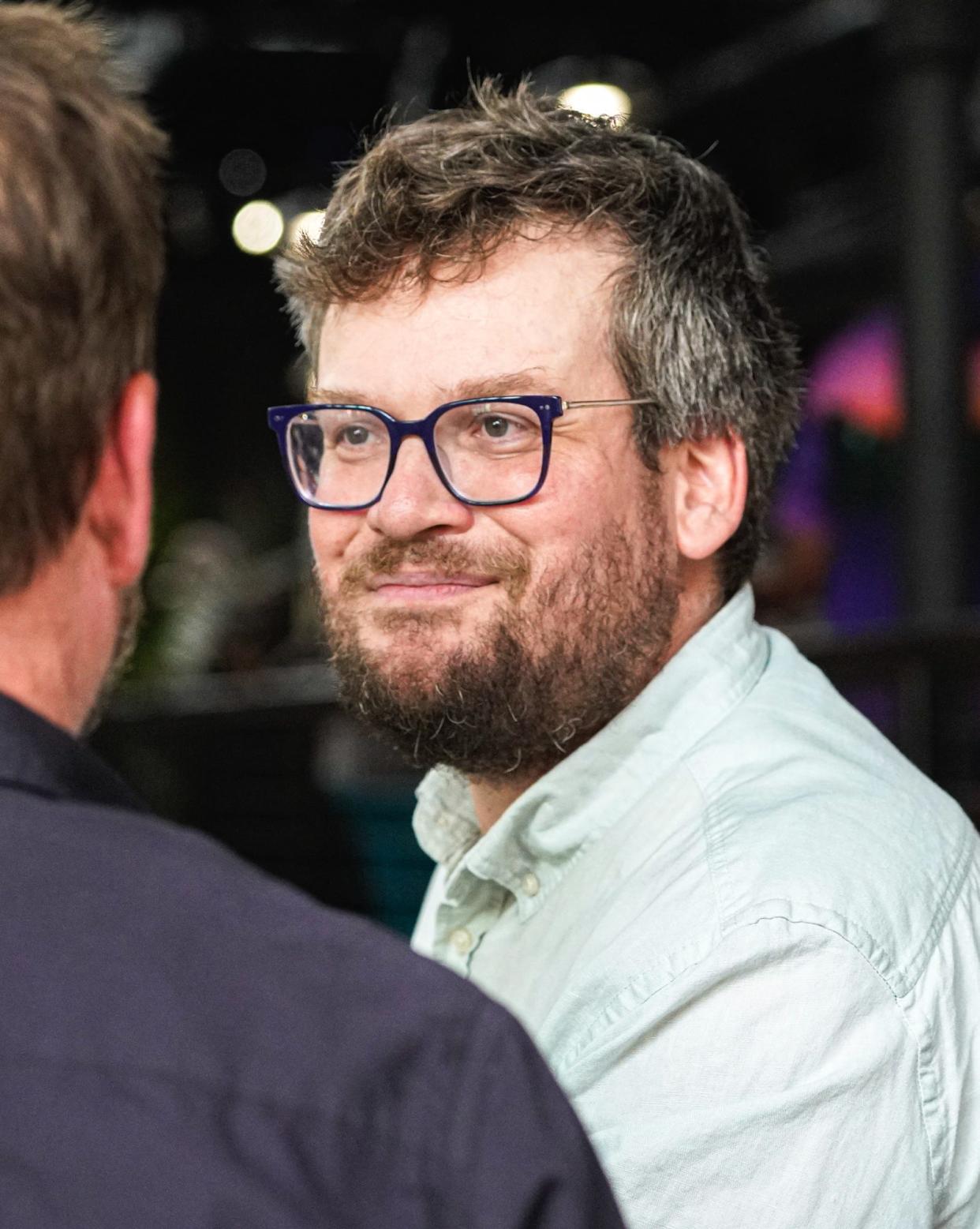 Author,YouTube content creator, and podcaster, John Green attends preview night for the second annual "Butter" fine art fair presented by Ganggang on Thursday, Sept. 1, 2022, at the Stutz Building in Indianapolis. The art fair features more than 50 black artists, with a focus on equity. 