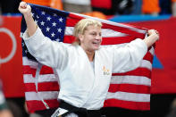 LONDON, ENGLAND - AUGUST 02: Gold medalist Kayla Harrison of the United States in the Women's -78 kg Judo on Day 6 of the London 2012 Olympic Games at ExCeL on August 2, 2012 in London, England. (Photo by Laurence Griffiths/Getty Images)