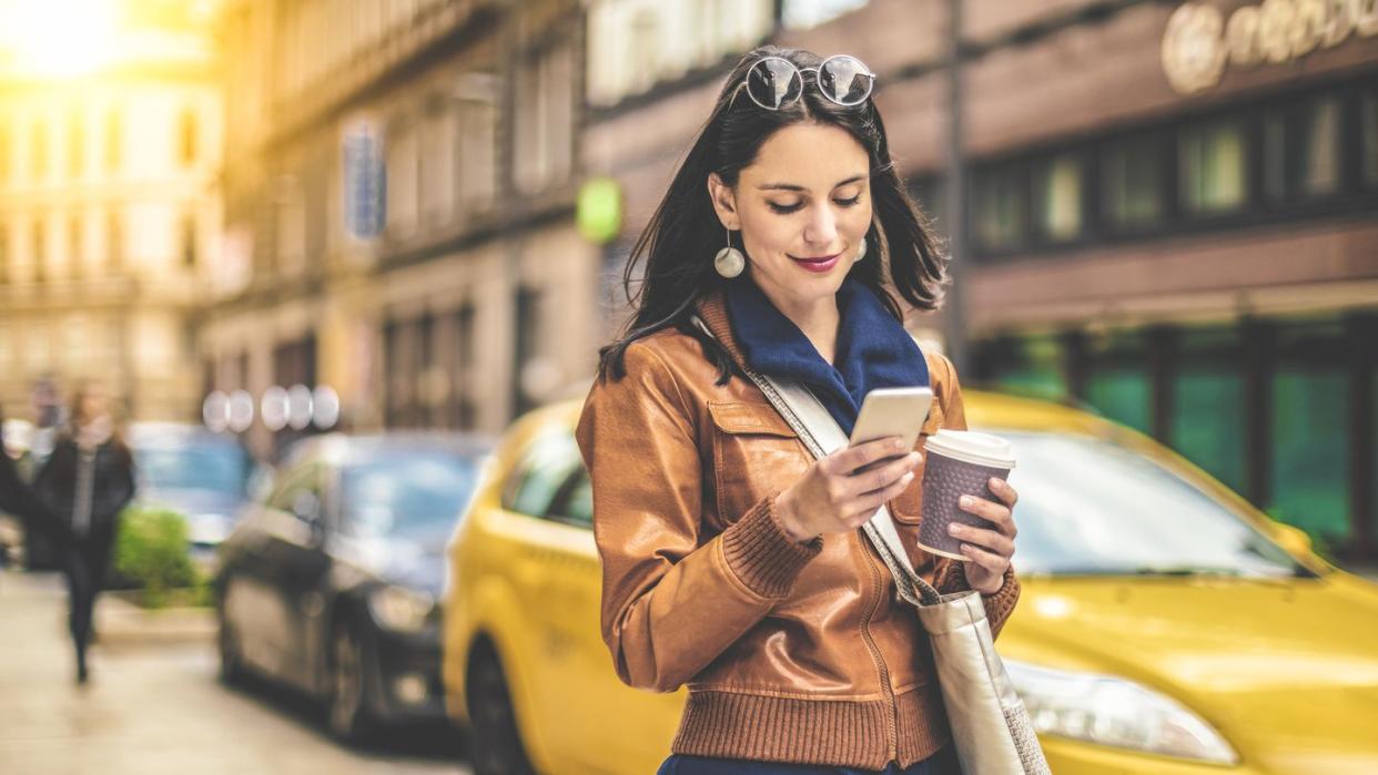 beautiful woman spending time in the city