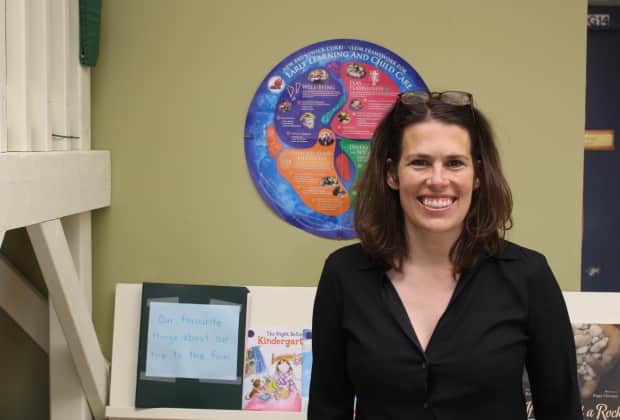 Susie Andrews recently won the Herbert and Leota Tucker Teaching Award, in part for her work with students to study the library books at Sackville Playschool Inc. The award is Mount Allison University’s highest recognition of teaching excellence. (Vanessa Blanch/CBC - image credit)