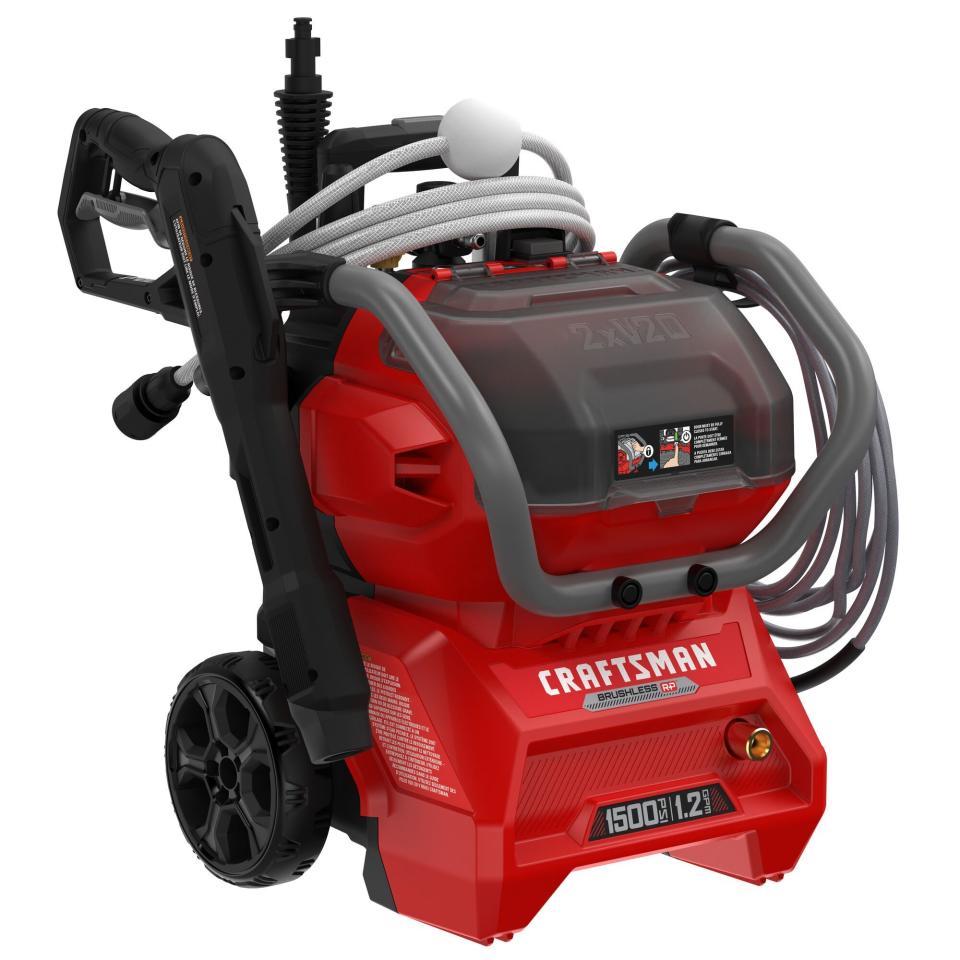<p><strong>Craftsman</strong></p><p>lowes.com</p><p><strong>$549.00</strong></p><p><a href="https://go.redirectingat.com?id=74968X1596630&url=https%3A%2F%2Fwww.lowes.com%2Fpd%2F--%2F5013904307&sref=https%3A%2F%2Fwww.goodhousekeeping.com%2Fhome%2Fcleaning%2Fg33460230%2Fbest-pressure-washers%2F" rel="nofollow noopener" target="_blank" data-ylk="slk:Shop Now;elm:context_link;itc:0;sec:content-canvas" class="link ">Shop Now</a></p><p>Battery-powered operation is a relatively new development in the pressure washer category. "Other power tools we test have run on batteries for years now, with impressive results," Dan says. "We anticipate the same for pressure washers." The Craftsman is an example of the possibilities. While the first cordless pressure washers maxed out around 500 PSI, the Craftsman <strong>boasts 1,500 PSI, so it can tackle tougher jobs</strong><strong> like cleaning decks and fences</strong>, though it might struggle with the most stubborn tasks, like an oil-stained concrete driveway. </p><p>Not having to contend with a power cord is a nice convenience. The device goes even further with a self-priming mode and suction hose that lets you draw from any freshwater source, including a bucket filled with water from the tap. "A five-gallon bucket was enough water to pressure-wash an entire SUV, running the equipment for close to 20 minutes on low speed," Dan says. The total run time of the twin 20-volt batteries is about an hour on low speed and about half as long on high speed. As a result, our experts say the Craftsman is best for quick, light-duty cleaning tasks.</p>