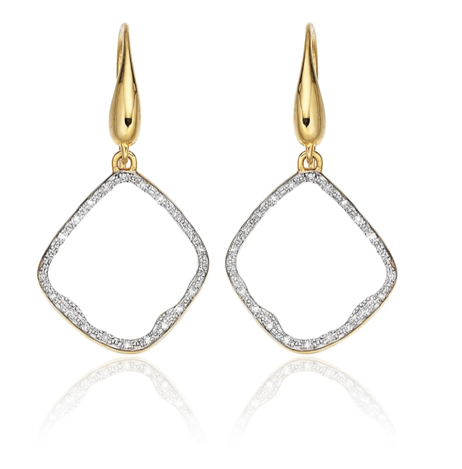 Monica Vinader Riva Diamond Hoop Drop Earrings in gold (Photo via Nordstrom)