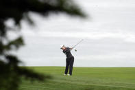 Xiyu Janet Lin, of China, hits from the fairway on the 11th hole during the first round of the U.S. Women's Open golf tournament at the Pebble Beach Golf Links, Thursday, July 6, 2023, in Pebble Beach, Calif. (AP Photo/Godofredo A. Vásquez)