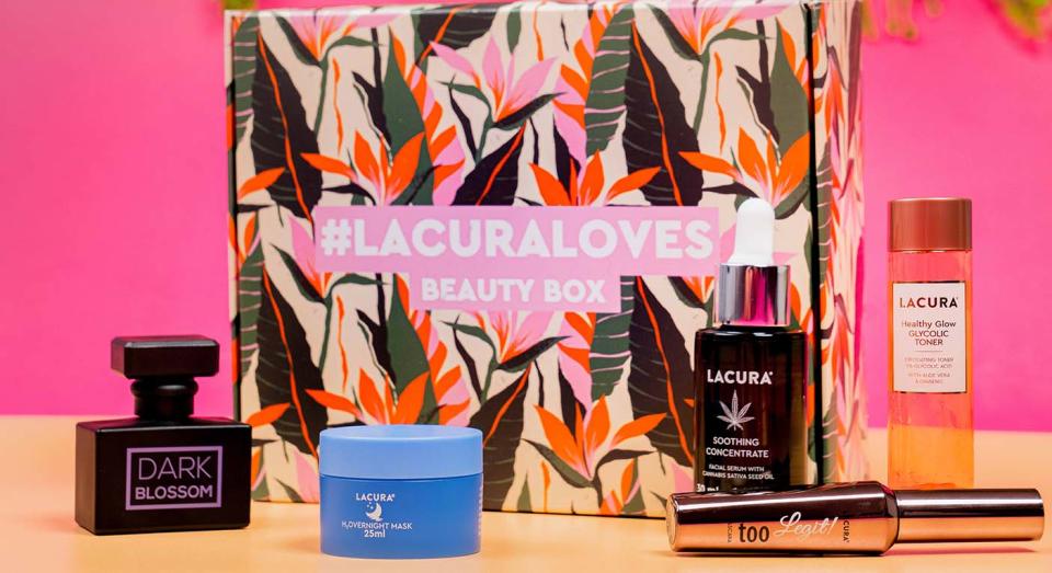 Aldi's Lacura Loves Beauty Box is filled with five of their favourite beauty products.  (Aldi)