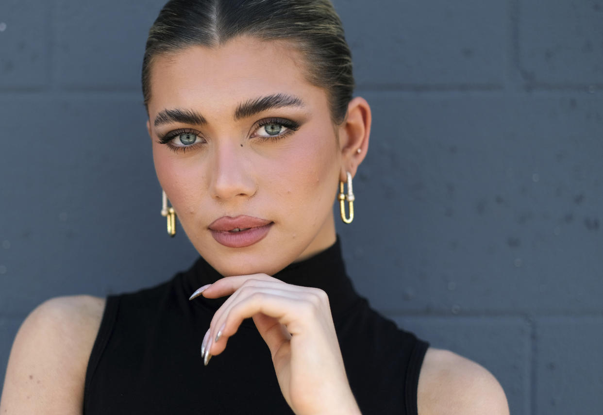 Social media influencer, model and actress Amelie Zilber poses for a portrait, Thursday, Aug. 25, 2022, in Los Angeles. (AP Photo/Chris Pizzello)