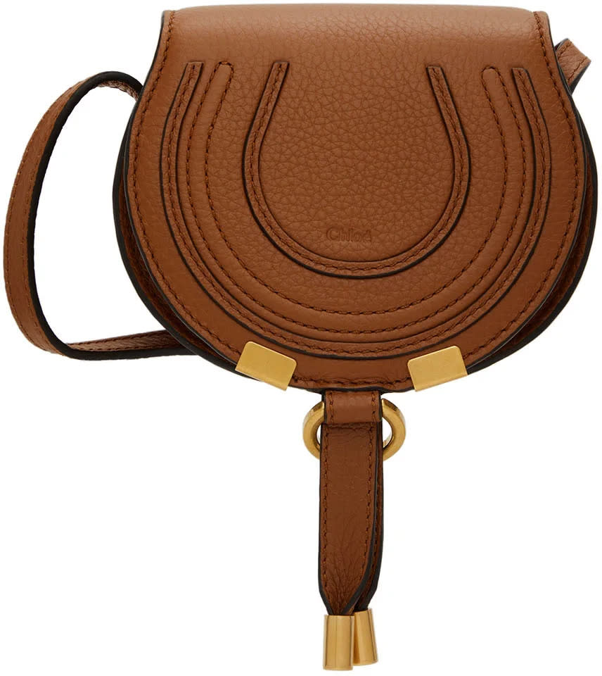 Chloé Tan Nano Marcie Saddle Bag. Image via SSENSE.