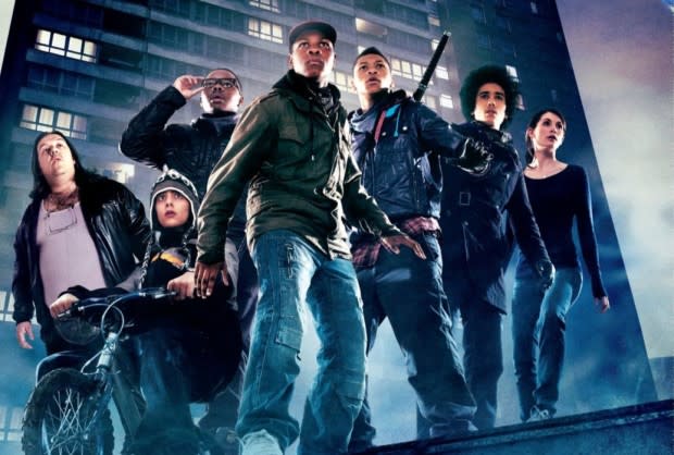 <p>Optimum Releasing</p><p>This film helped launch the career of John Boyega (<em>Star Wars: The Force Awakens</em>) into the mainstream and follows a teenage gang that encounters aliens after a meteorite crashes near their council estate apartments in London. The glowing alien creatures come on the attack and the teens are forced to arm themselves to try and defend their “block” from the vicious creatures. On top of fighting the aliens, the teens have to deal with complications from drug dealer Ron (Nick Frost) and his boss, gang leader Hi-Hatz (Jumayn Hunter), and the rest of the residents of the complex. </p>