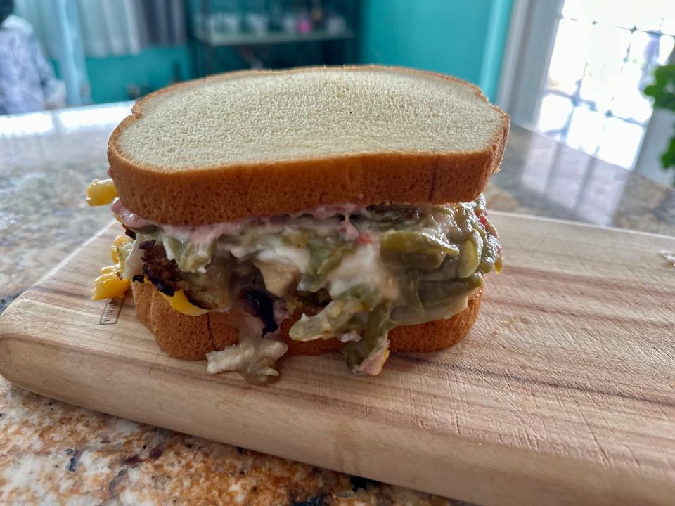 Leftover turkey sandwich