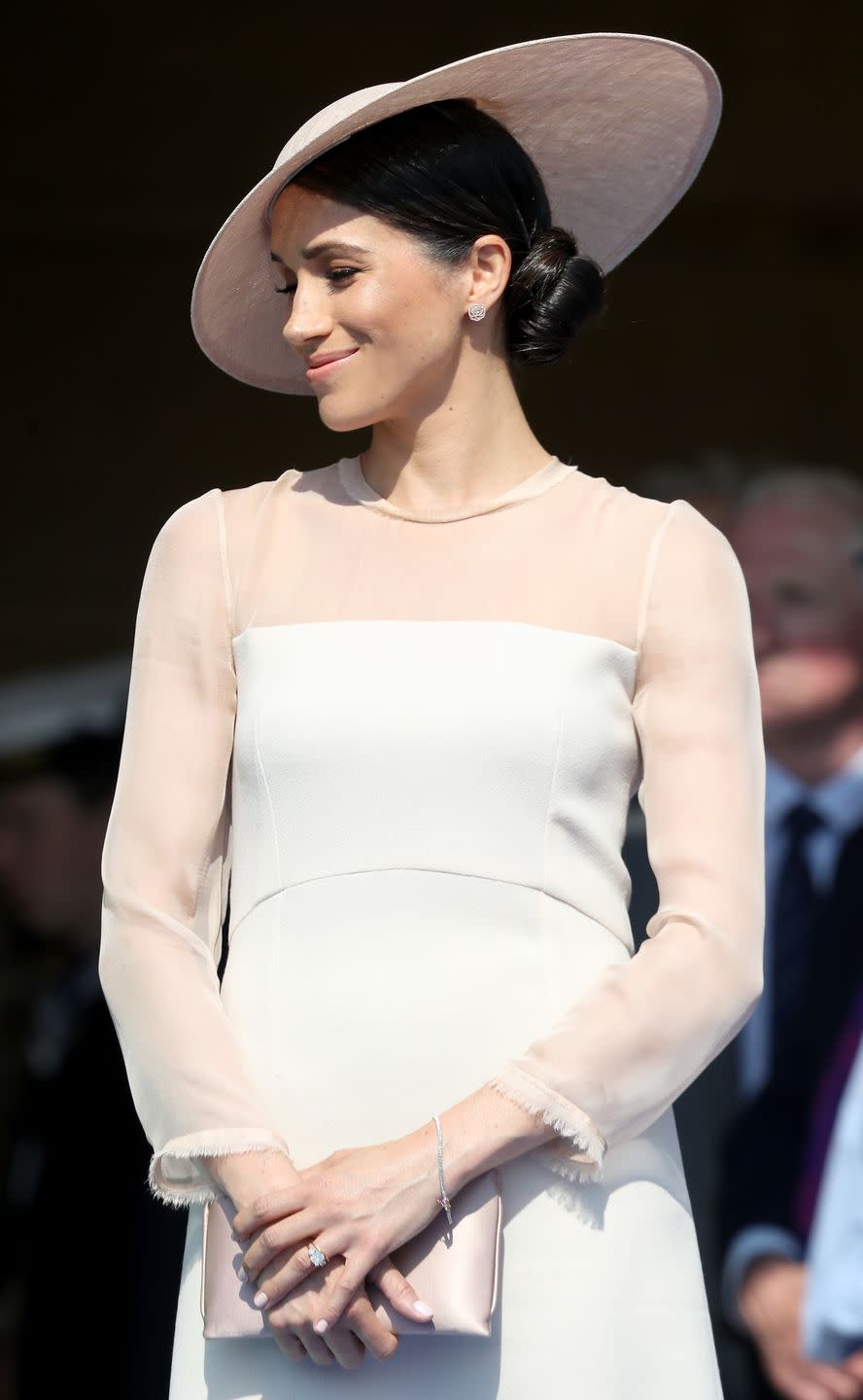 <p>For her <a href="https://www.townandcountrymag.com/style/fashion-trends/a20871232/meghan-markle-blush-dress-first-post-royal-wedding-appearance-garden-party/" rel="nofollow noopener" target="_blank" data-ylk="slk:first official appearance as a royal;elm:context_link;itc:0;sec:content-canvas" class="link ">first official appearance as a royal</a>, Meghan chose <a href="https://go.redirectingat.com?id=74968X1596630&url=https%3A%2F%2Fwww.matchesfashion.com%2Fus%2Fproducts%2F1195653&sref=https%3A%2F%2Fwww.townandcountrymag.com%2Fstyle%2Ffashion-trends%2Fg3272%2Fmeghan-markle-preppy-style%2F" rel="nofollow noopener" target="_blank" data-ylk="slk:a blush Goat dress;elm:context_link;itc:0;sec:content-canvas" class="link ">a blush Goat dress</a> paired with a bespoke Philip Treacy hat.<br> </p><p><em>GOAT Flavia silk-crepe pencil dress, £590</em><br><a class="link " href="https://go.redirectingat.com?id=74968X1596630&url=https%3A%2F%2Fwww.goatfashion.com%2F&sref=https%3A%2F%2Fwww.townandcountrymag.com%2Fstyle%2Ffashion-trends%2Fg3272%2Fmeghan-markle-preppy-style%2F" rel="nofollow noopener" target="_blank" data-ylk="slk:SHOP NOW;elm:context_link;itc:0;sec:content-canvas">SHOP NOW</a></p>