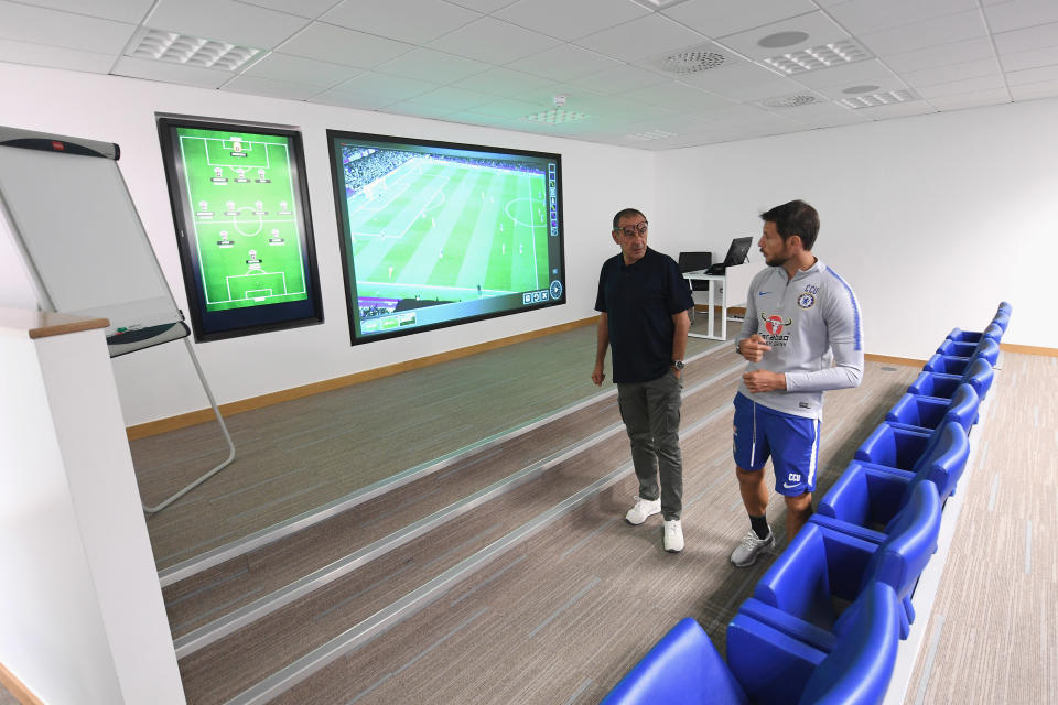 Sarri is shown around the training ground