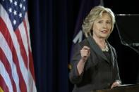 Democratic presidential candidate Hillary Clinton speaks at a conference in New York, July 24, 2015