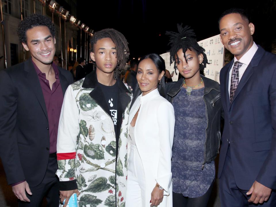 Trey Smith, Jaden Smith, Jada Pinkett Smith, Willow Smith, and Will Smith