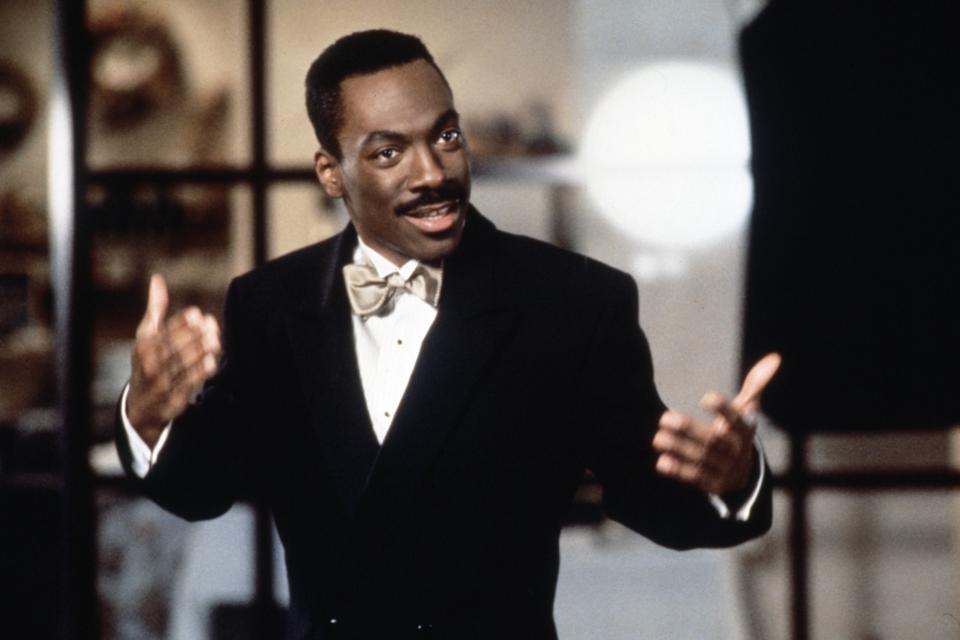 A still shot of Eddie Murphy in in the 1992 film Boomerang