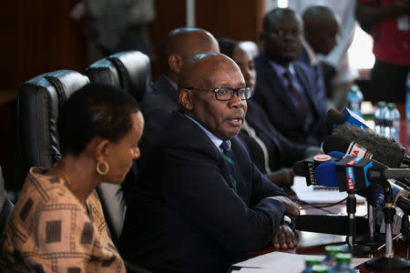 Kenya's Attorney General Githu Muigai speaks during a press conference in Nairobi, Kenya September 22, 2017. REUTERS/Baz Ratner