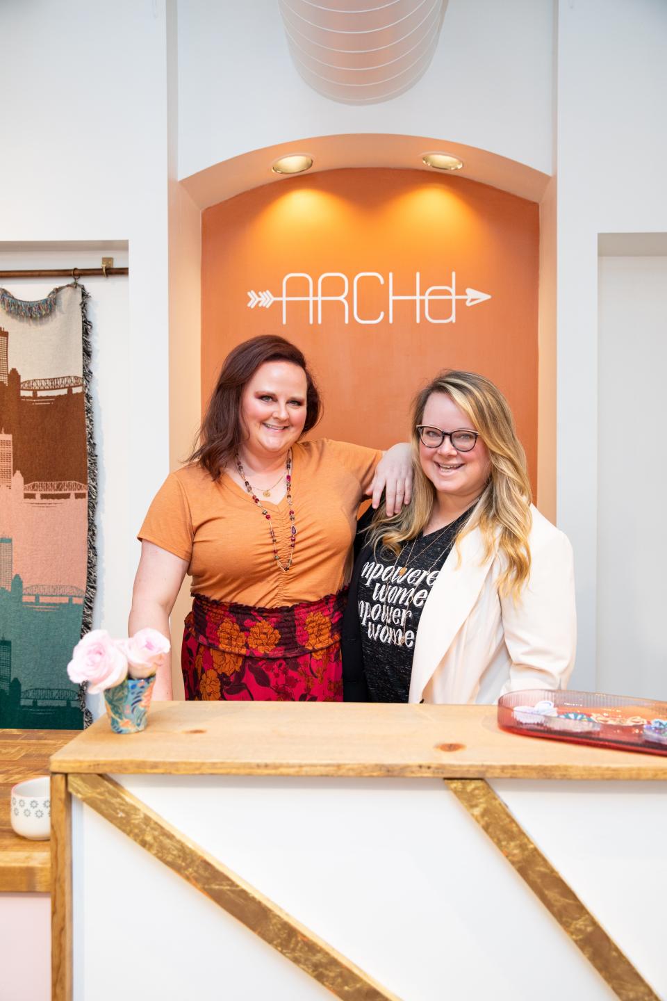 Owners and sisters Kristen and Lindsey Archer in ARCHd storefront at 65 Monroe Ave.
