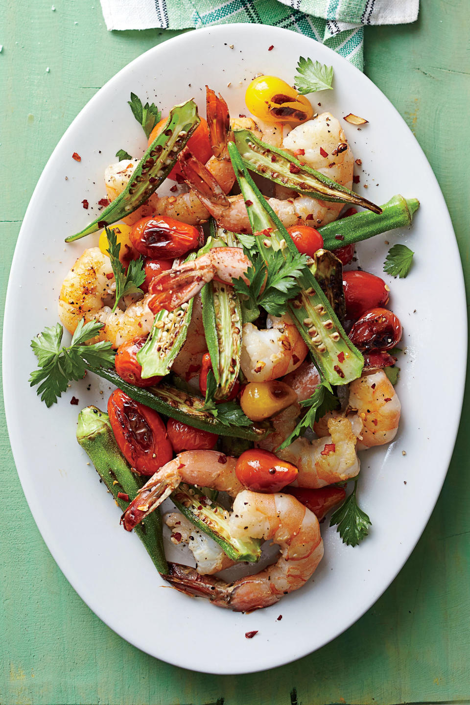 Skillet-Roasted Okra and Shrimp