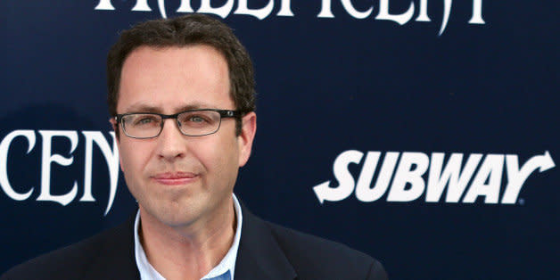 In this May 28, 2014 photo, Subway restaurant spokesman Jared Fogle arrives at the world premiere of "Maleficent" at the El Capitan Theatre in Los Angeles. FBI agents and Indiana State Police raided Fogle's Zionsville, Ind. home on Tuesday, July 7, 2015, removing electronics from the property and searching the house with a police dog. (Photo by Matt Sayles/Invision/AP) (Photo: )