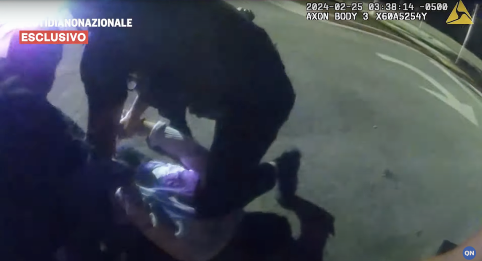 Body camera footage shows the arrest of Matteo Falcinelli