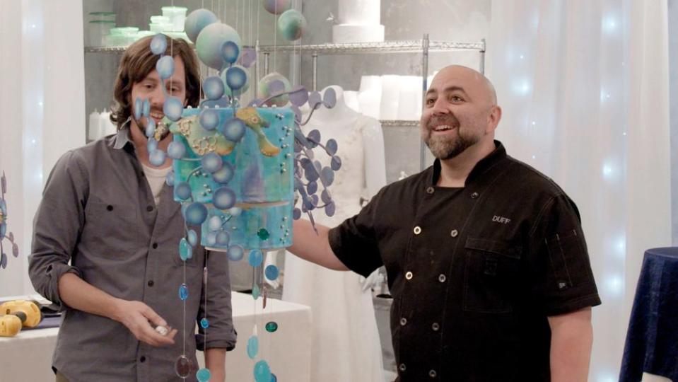 Duff Goldman and sous chef Geof Manthorne on Buddy vs. Duff | Courtesy of Food Network