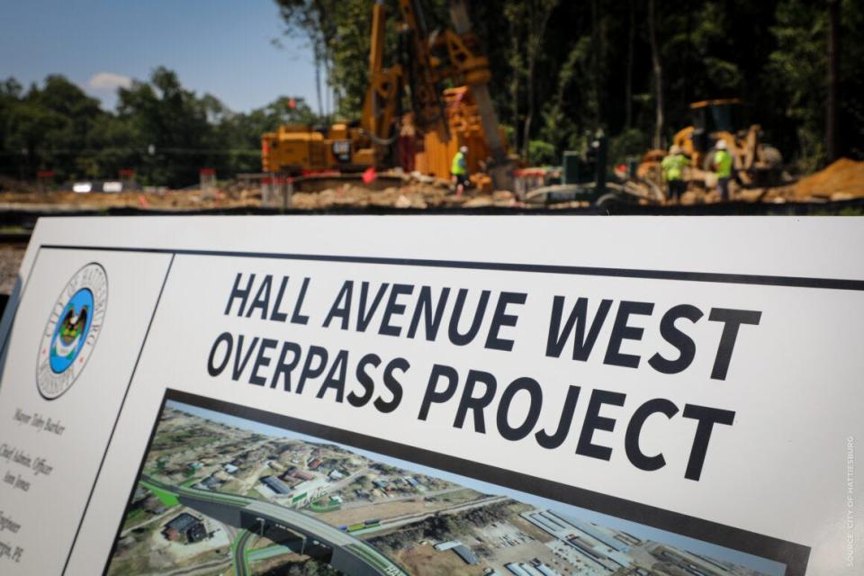The city of Hattiesburg, Miss., commemorated the start of the Hall Avenue West Overpass project, Tuesday, Aug. 1, 2023.