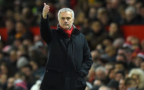 Jose Mourinho gestures on the sidelines - Credit: AFP