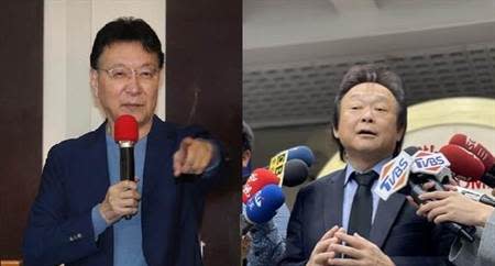 趙少康(左)在韓國瑜的建議下重返國民黨，王世堅(右)認為韓趙配將會是民進黨2024年最大的勁敵。(中時資料照)