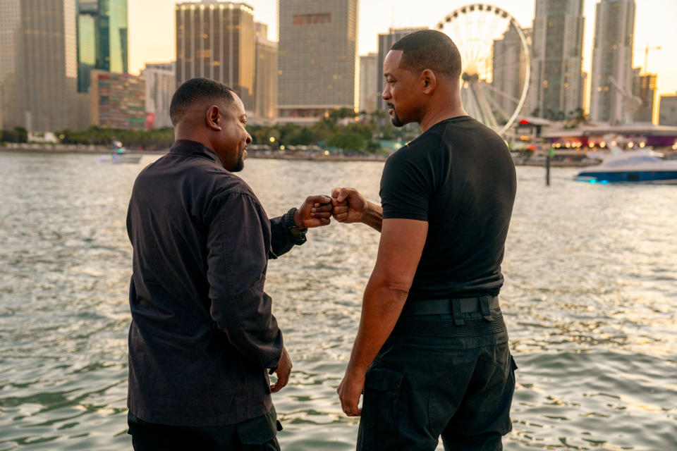 Will Smith and Martin Lawrence fist-bump in Bad Boys: Ride or Die