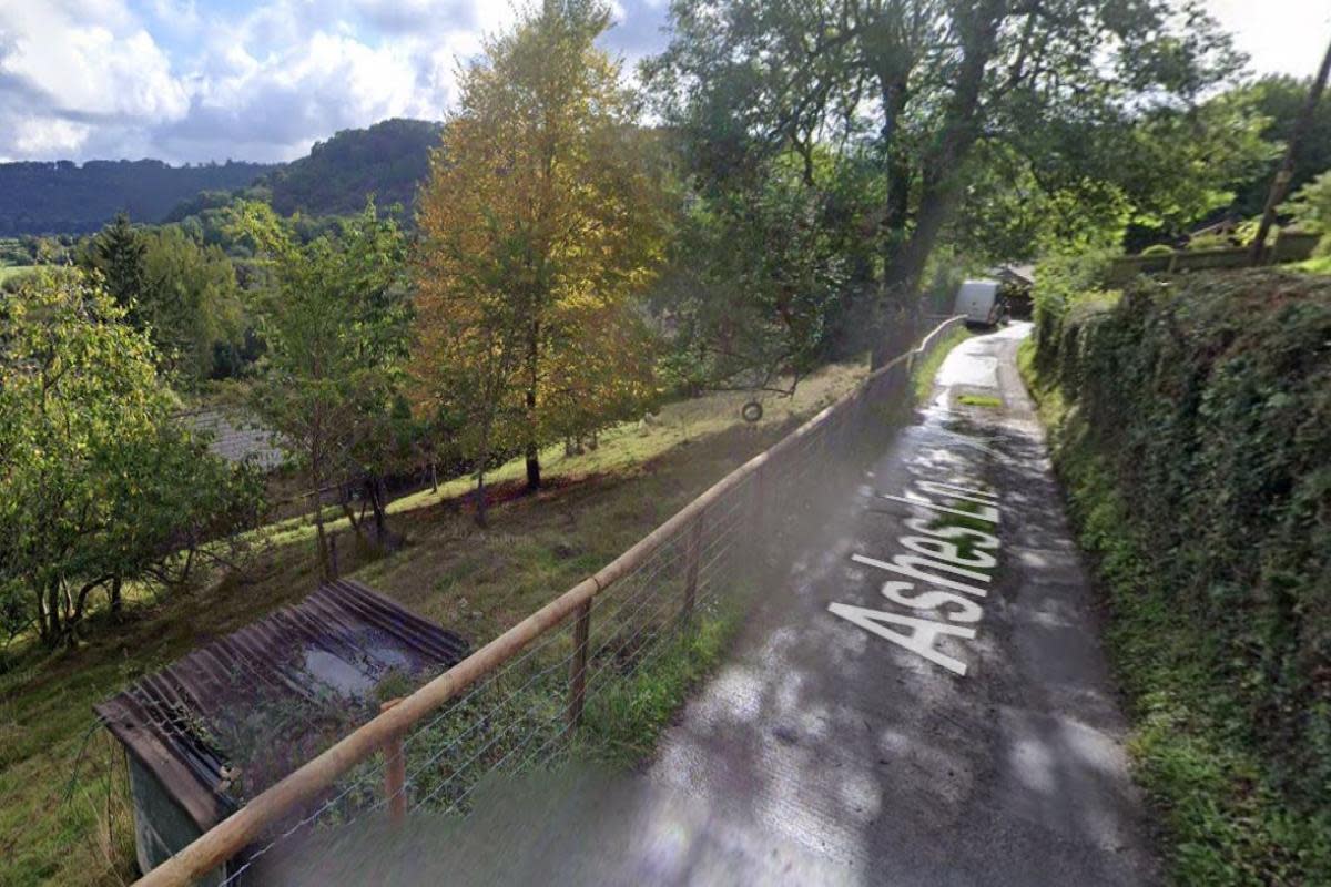 A vehicle ended up overhanging a 15-foot drop in Ashes Lane, Symonds Yat <i>(Image: Google Street View)</i>