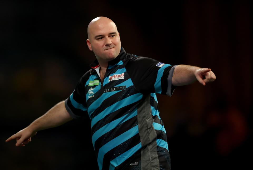 Rob Cross celebrates during his remarkable win over Chris Dobey (Getty Images)