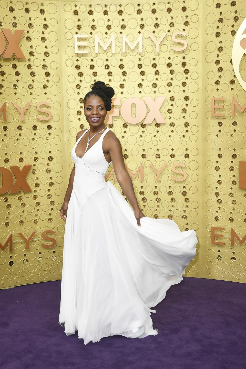 <h1 class="title">Marsha Stephanie Blake in Zac Posen</h1><cite class="credit">Photo: Getty Images</cite>