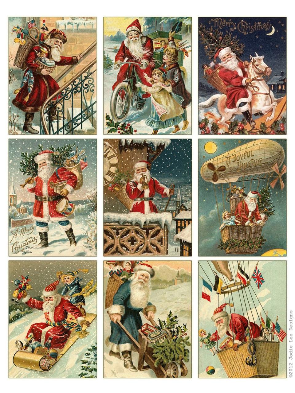 Printable Vintage Santa Tags