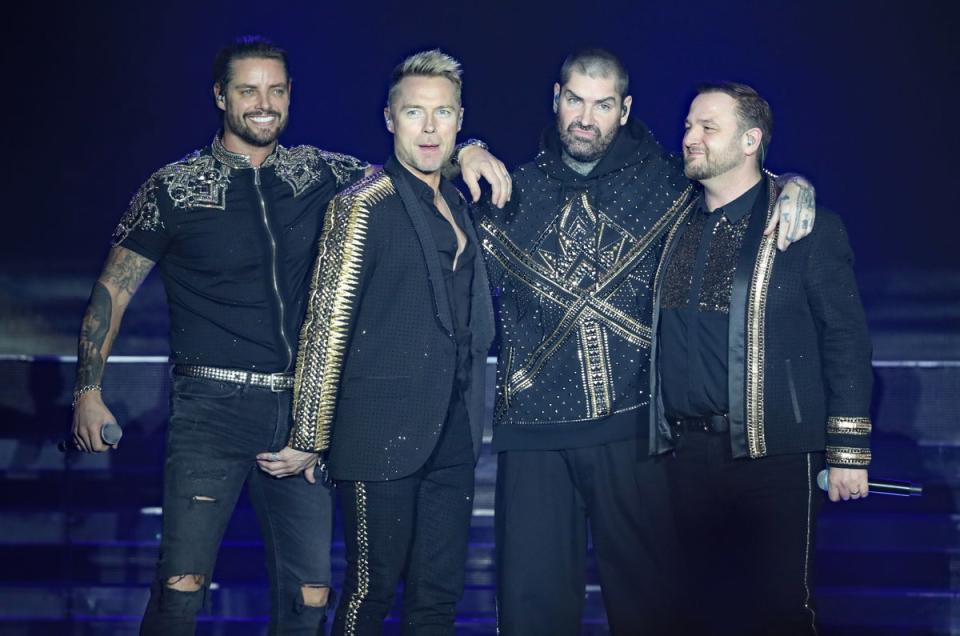 Keith Duffy, Ronan Keating, Shane Lynch and Mikey Graham of Boyzone in 2019 (PA)