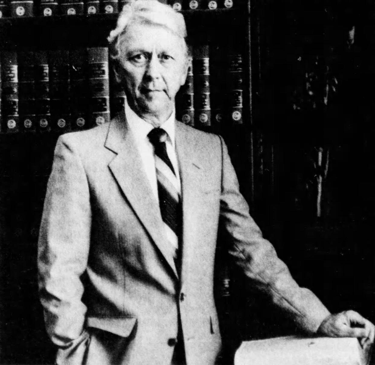 Oregon Supreme Court Chief Justice Edwin J. Peterson in a photograph published in the Statesman Journal in 1983.